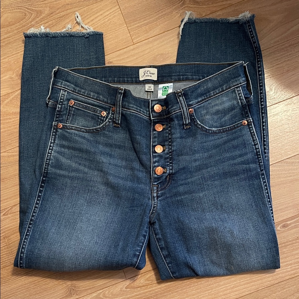 J. Crew Women's Dark Blue 9” Vintage Straight jeans